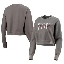 League Collegiate Wear Women's Graphite Florida State Seminoles Classic Corded Timber Crop Pullover Sweatshirt 5 League Collegiate Wear Women's Graphite Florida State Seminoles Classic Corded Timber Crop Pullover Sweatshirt -Arizona State Sun Devils Shop DSCO1136750172 1925 ALT1