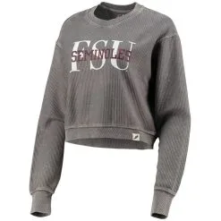 League Collegiate Wear Women's Graphite Florida State Seminoles Classic Corded Timber Crop Pullover Sweatshirt 6 League Collegiate Wear Women's Graphite Florida State Seminoles Classic Corded Timber Crop Pullover Sweatshirt -Arizona State Sun Devils Shop DSCO1136750172 1925 ALT2