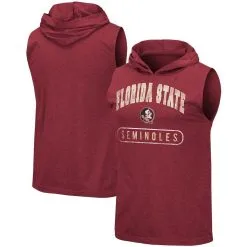 Colosseum Men's Heathered Garnet Florida State Seminoles Varsity Hoodie Tank Top