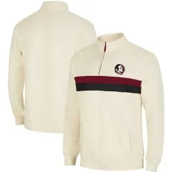 Colosseum Men's Cream Florida State Seminoles Activities Quarter-Zip Jacket