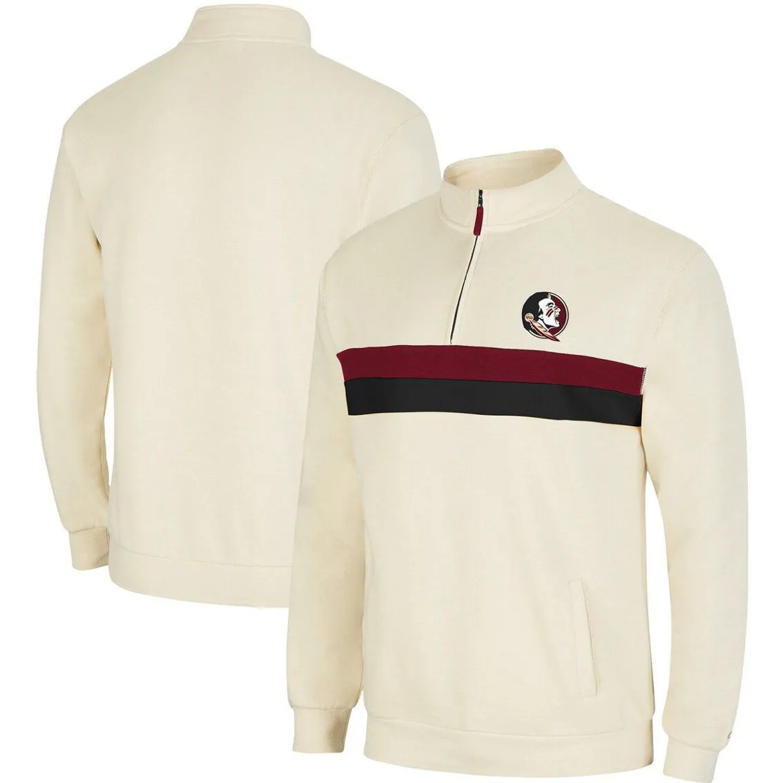 Colosseum Men's Cream Florida State Seminoles Activities Quarter-Zip Jacket 2 Colosseum Men's Cream Florida State Seminoles Activities Quarter-Zip Jacket - Image 2