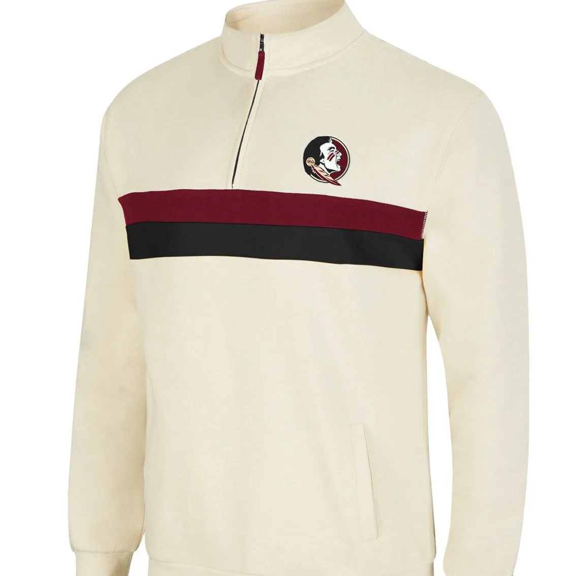 Colosseum Men's Cream Florida State Seminoles Activities Quarter-Zip Jacket 3 Colosseum Men's Cream Florida State Seminoles Activities Quarter-Zip Jacket - Image 3