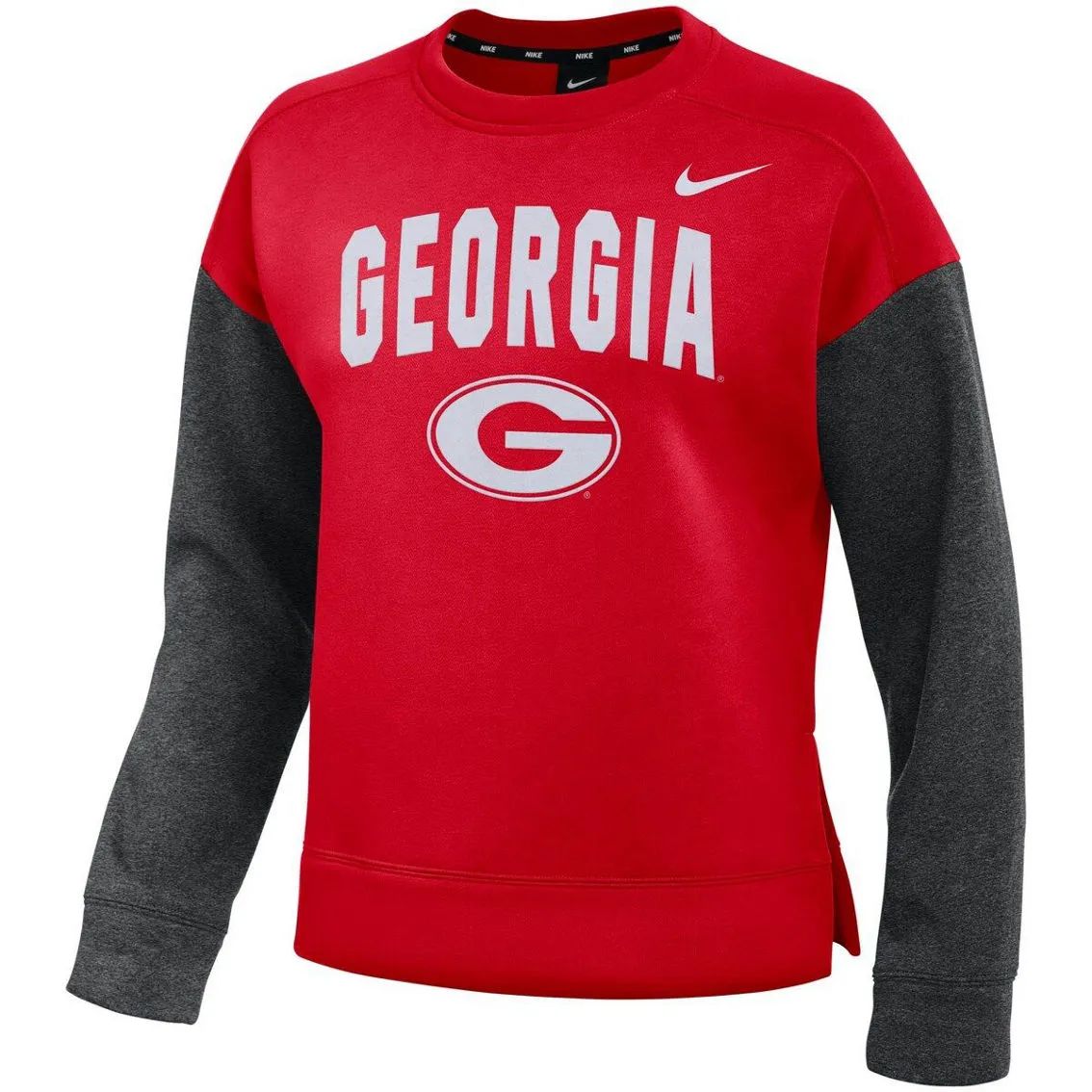 Nike Women's Red/Charcoal Georgia Bulldogs Campus Dolman Pullover Sweatshirt 3 Nike Women's Red/Charcoal Georgia Bulldogs Campus Dolman Pullover Sweatshirt - Image 3
