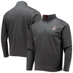 Colosseum Men's Heathered Charcoal Florida State Seminoles Roman Pullover Jacket