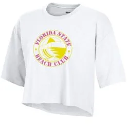 Women's Champion White Florida State Seminoles Beach Club Cropped T-Shirt -Arizona State Sun Devils Shop DSCO1136764916 3550 ALT2