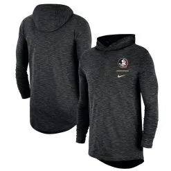 Nike Men's Black Florida State Seminoles Slub Performance Long Sleeve Hoodie T-Shirt