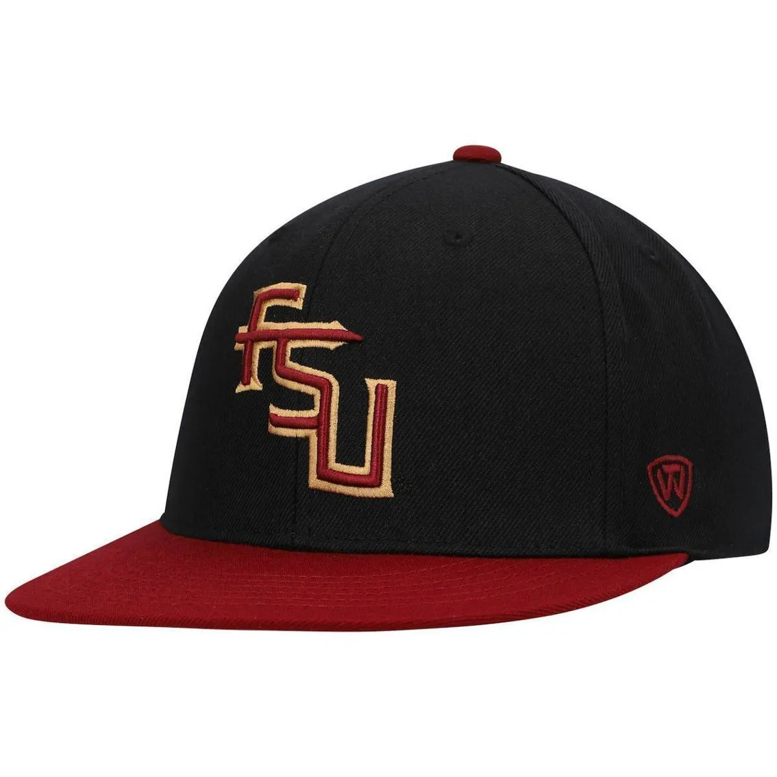 Top Of The World Men's Black/Garnet Florida State Seminoles Team Color Two-Tone Fitted Hat 2 Top Of The World Men's Black/Garnet Florida State Seminoles Team Color Two-Tone Fitted Hat - Image 2