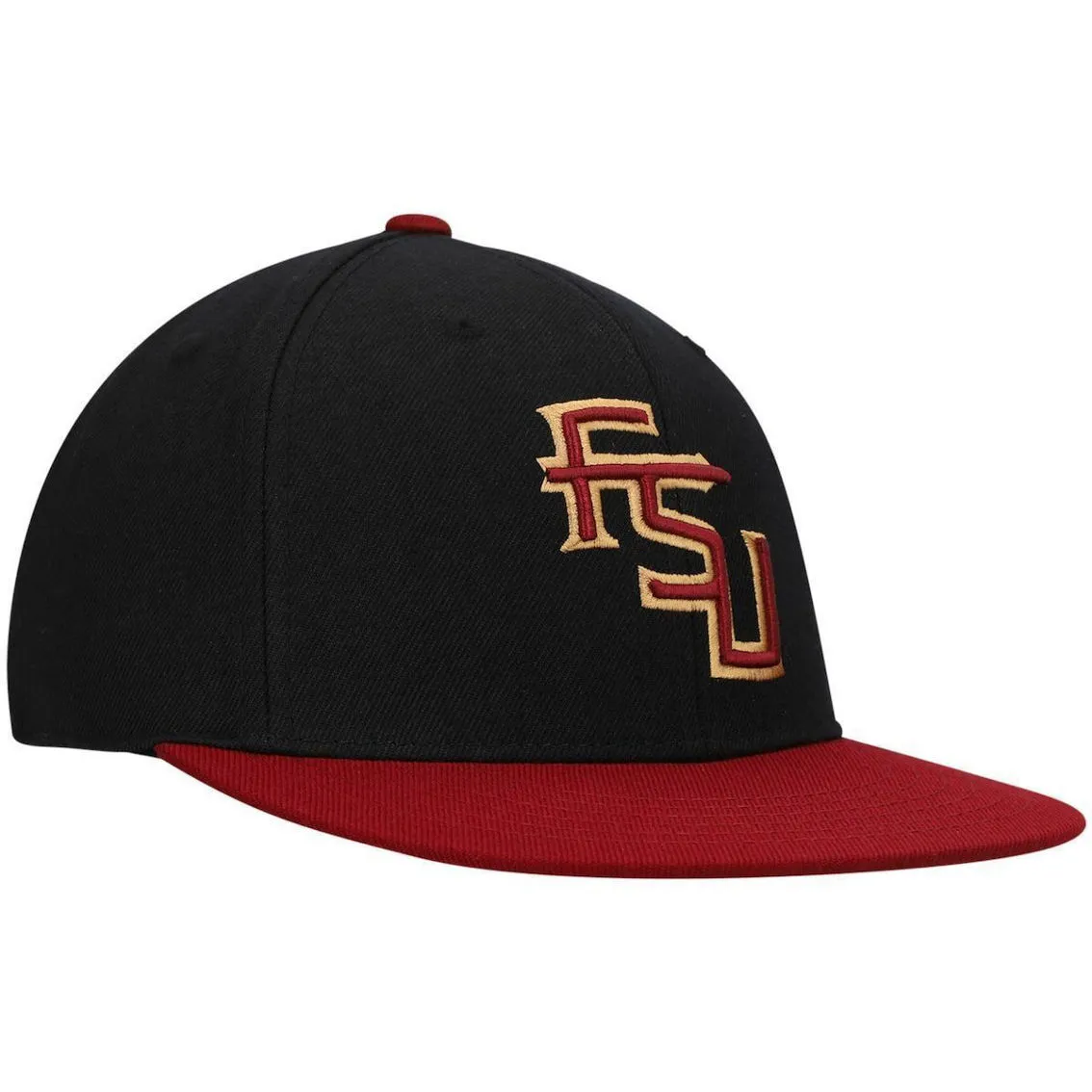 Top Of The World Men's Black/Garnet Florida State Seminoles Team Color Two-Tone Fitted Hat 4 Top Of The World Men's Black/Garnet Florida State Seminoles Team Color Two-Tone Fitted Hat - Image 4