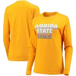 Step Ahead Sportswear Women's Gold Florida State Seminoles Beach Club Oversized Long Sleeve T-Shirt