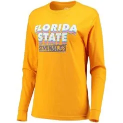 Step Ahead Sportswear Women's Gold Florida State Seminoles Beach Club Oversized Long Sleeve T-Shirt -Arizona State Sun Devils Shop DSCO1136770681 1853 ALT2