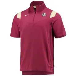 Nike Men's Garnet Florida State Seminoles 2021 Coaches Short Sleeve Quarter-Zip Jacket -Arizona State Sun Devils Shop DSCO1136772265 2862 ALT2