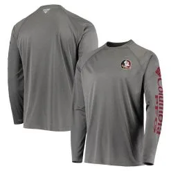 Columbia Men's Charcoal Florida State Seminoles PFG Terminal Tackle Omni-Shade Long Sleeve T-Shirt