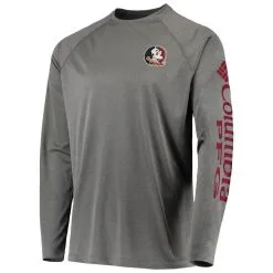 Columbia Men's Charcoal Florida State Seminoles PFG Terminal Tackle Omni-Shade Long Sleeve T-Shirt -Arizona State Sun Devils Shop DSCO1136772886 1904 ALT2