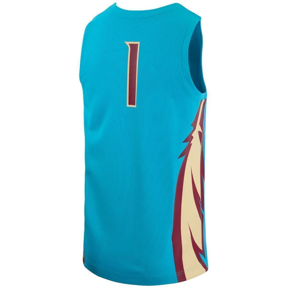 Men's Nike #1 Turquoise Florida State Seminoles Team Alternate Replica Basketball Jersey 4 Men's Nike #1 Turquoise Florida State Seminoles Team Alternate Replica Basketball Jersey - Image 4