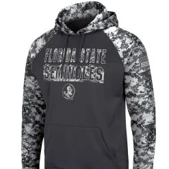 Men's Colosseum Charcoal Florida State Seminoles OHT Military Appreciation Digital Camo Pullover Hoodie -Arizona State Sun Devils Shop DSCO1136773683 1904 ALT2