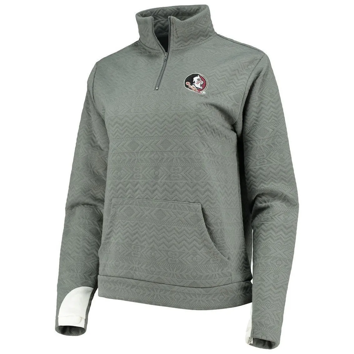 Gameday Couture Women's Charcoal Florida State Seminoles Embossed Quarter-Zip Jacket 3 Gameday Couture Women's Charcoal Florida State Seminoles Embossed Quarter-Zip Jacket - Image 3