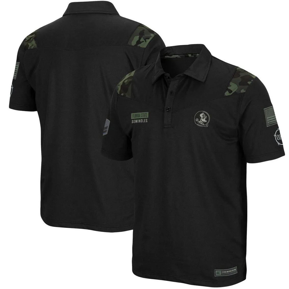 Colosseum Men's Black Florida State Seminoles OHT Military Appreciation Sierra Polo 1 Colosseum Men's Black Florida State Seminoles OHT Military Appreciation Sierra Polo