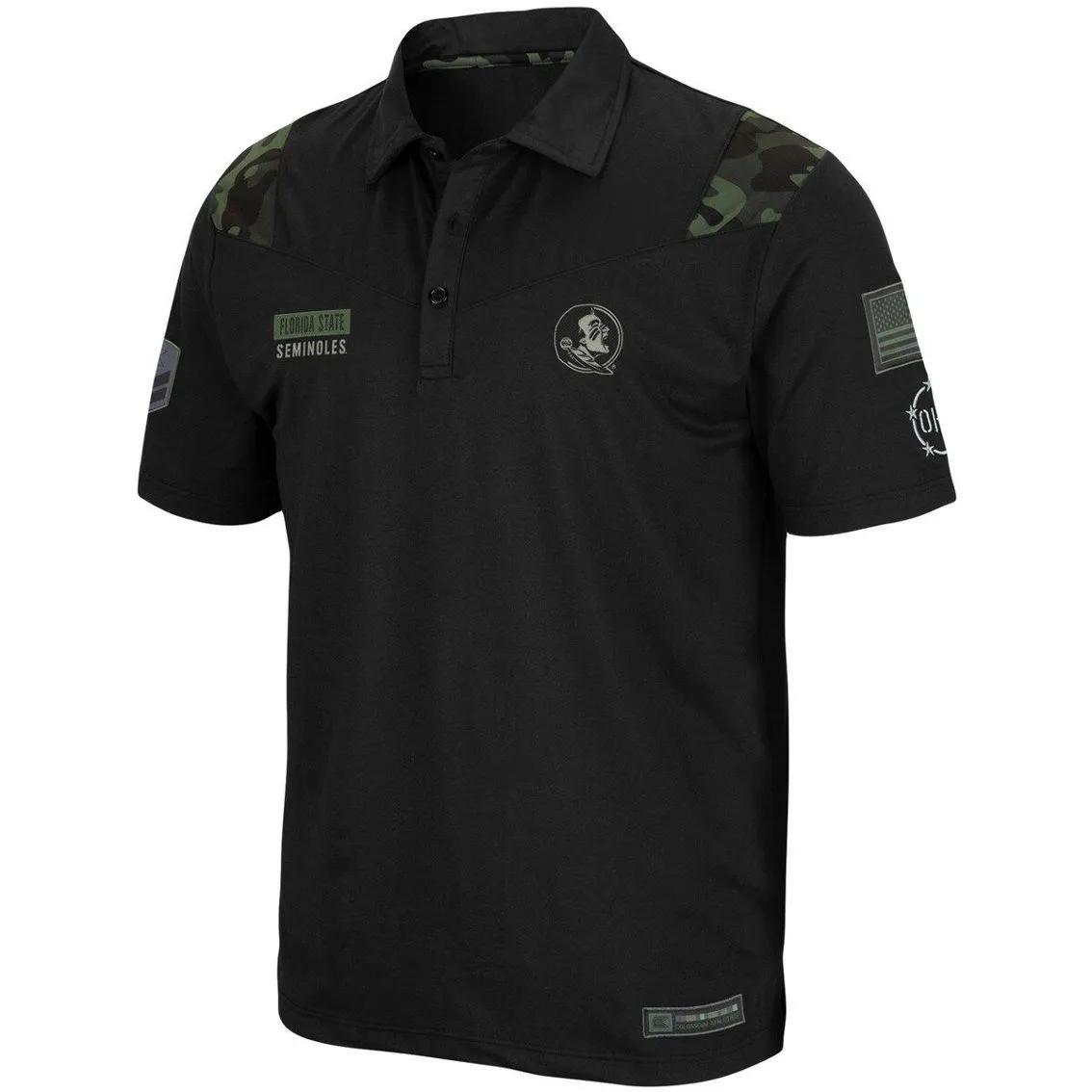 Colosseum Men's Black Florida State Seminoles OHT Military Appreciation Sierra Polo 3 Colosseum Men's Black Florida State Seminoles OHT Military Appreciation Sierra Polo - Image 3
