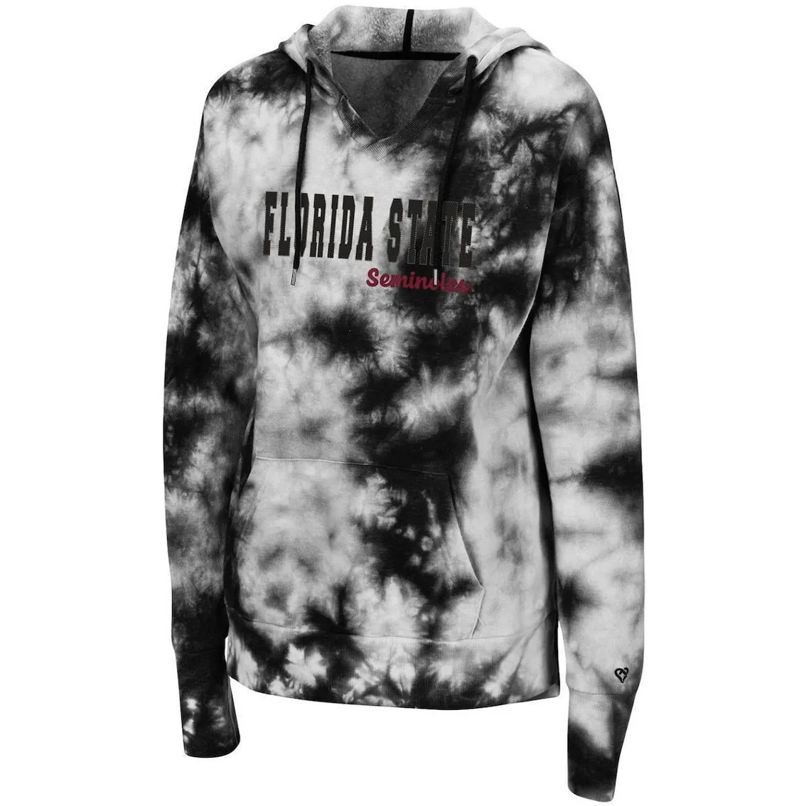 Women's Colosseum Black Florida State Seminoles Shavonee Tie-Dye Pullover Hoodie 3 Women's Colosseum Black Florida State Seminoles Shavonee Tie-Dye Pullover Hoodie - Image 3