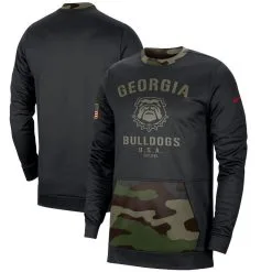 Nike Men's Black/Camo Georgia Bulldogs Military Appreciation Performance Pullover Sweatshirt