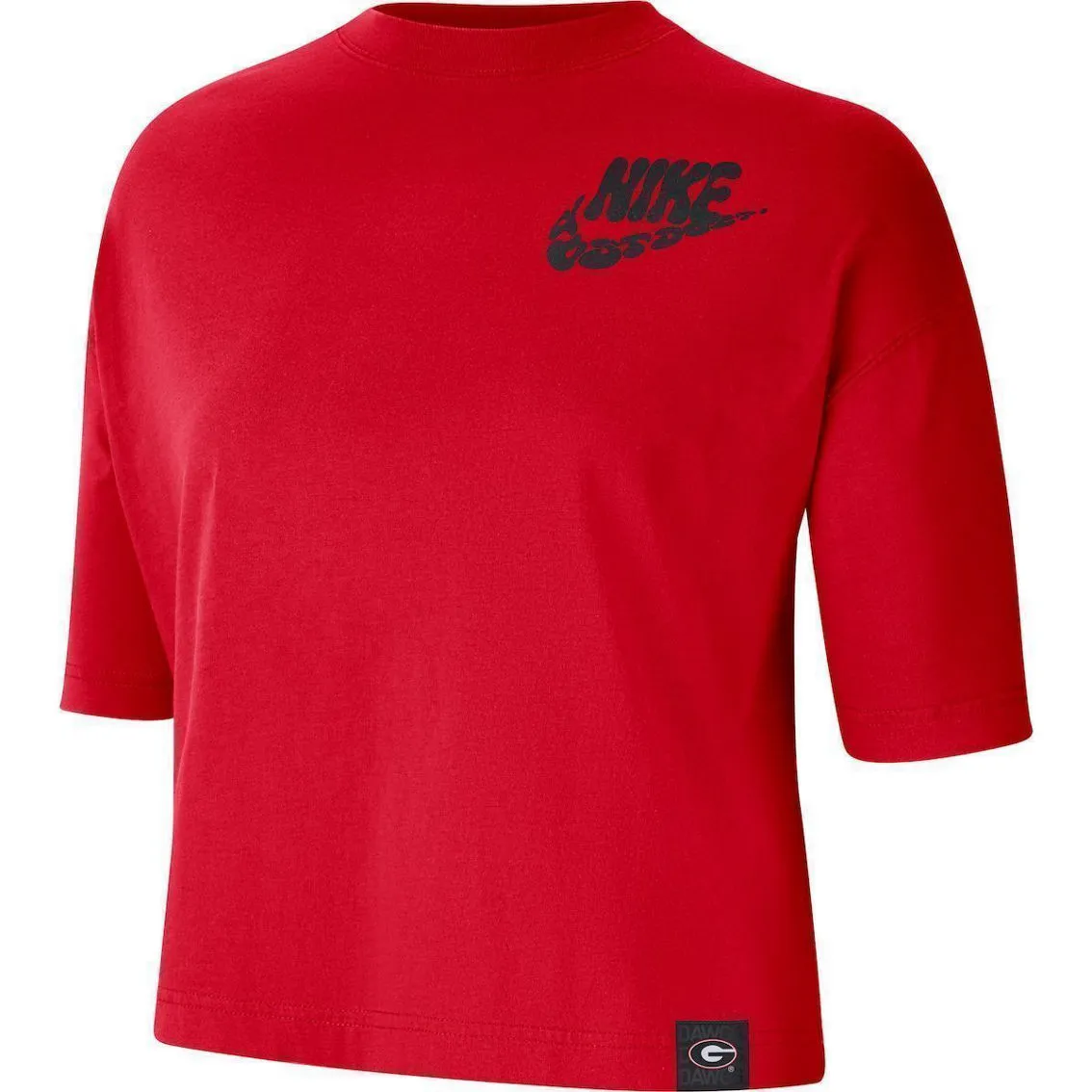 Nike Women's Red Georgia Bulldogs Retro Swoosh Cropped T-Shirt 3 Nike Women's Red Georgia Bulldogs Retro Swoosh Cropped T-Shirt - Image 3