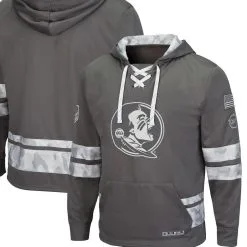 Colosseum Men's Gray Florida State Seminoles OHT Military Appreciation Lace-Up Pullover Hoodie
