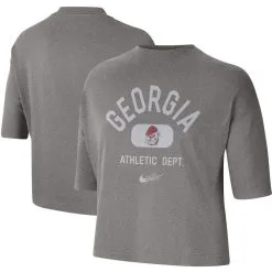 Nike Women's Heathered Gray Georgia Bulldogs Boxy T-Shirt