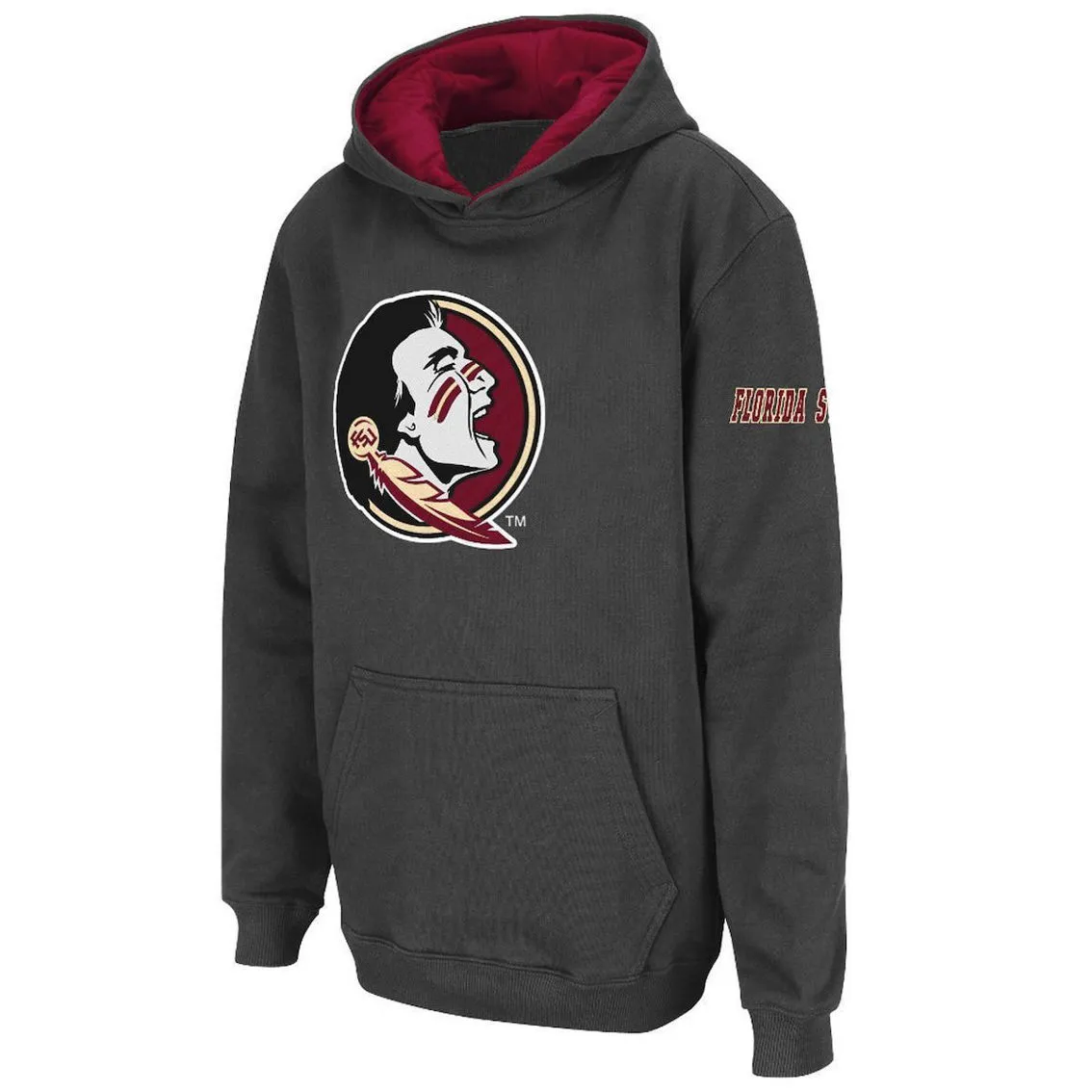 Colosseum Youth Charcoal Florida State Seminoles Big Logo Pullover Hoodie 2 Colosseum Youth Charcoal Florida State Seminoles Big Logo Pullover Hoodie - Image 2