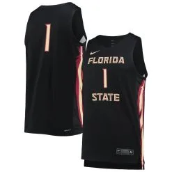 Nike Men's Black Florida State Seminoles Replica Basketball Jersey