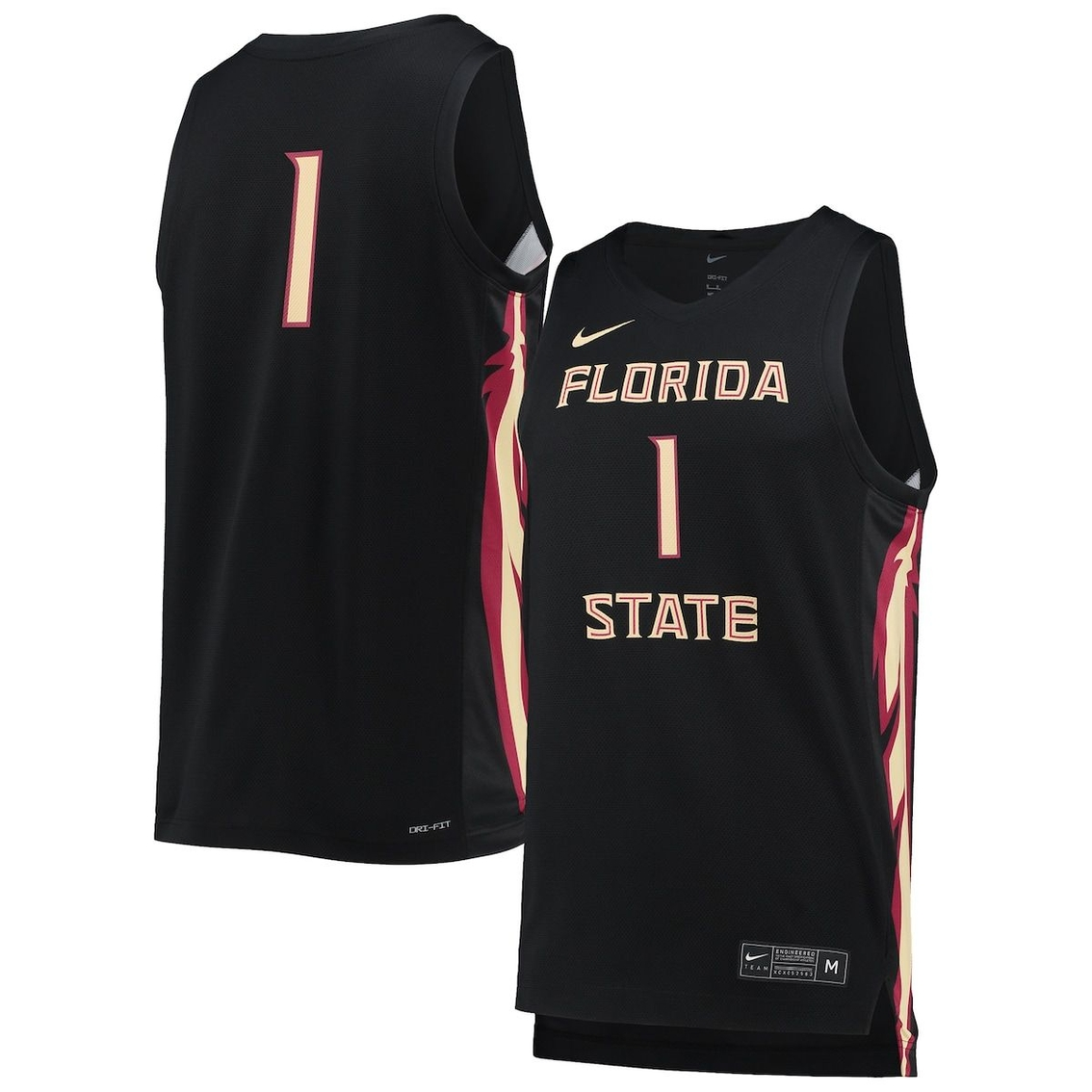 Nike Men's Black Florida State Seminoles Replica Basketball Jersey 1 Nike Men's Black Florida State Seminoles Replica Basketball Jersey