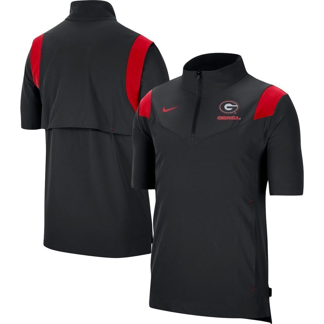 Nike Men's Black Georgia Bulldogs Coach Short Sleeve Quarter-Zip Jacket 2 Nike Men's Black Georgia Bulldogs Coach Short Sleeve Quarter-Zip Jacket - Image 2