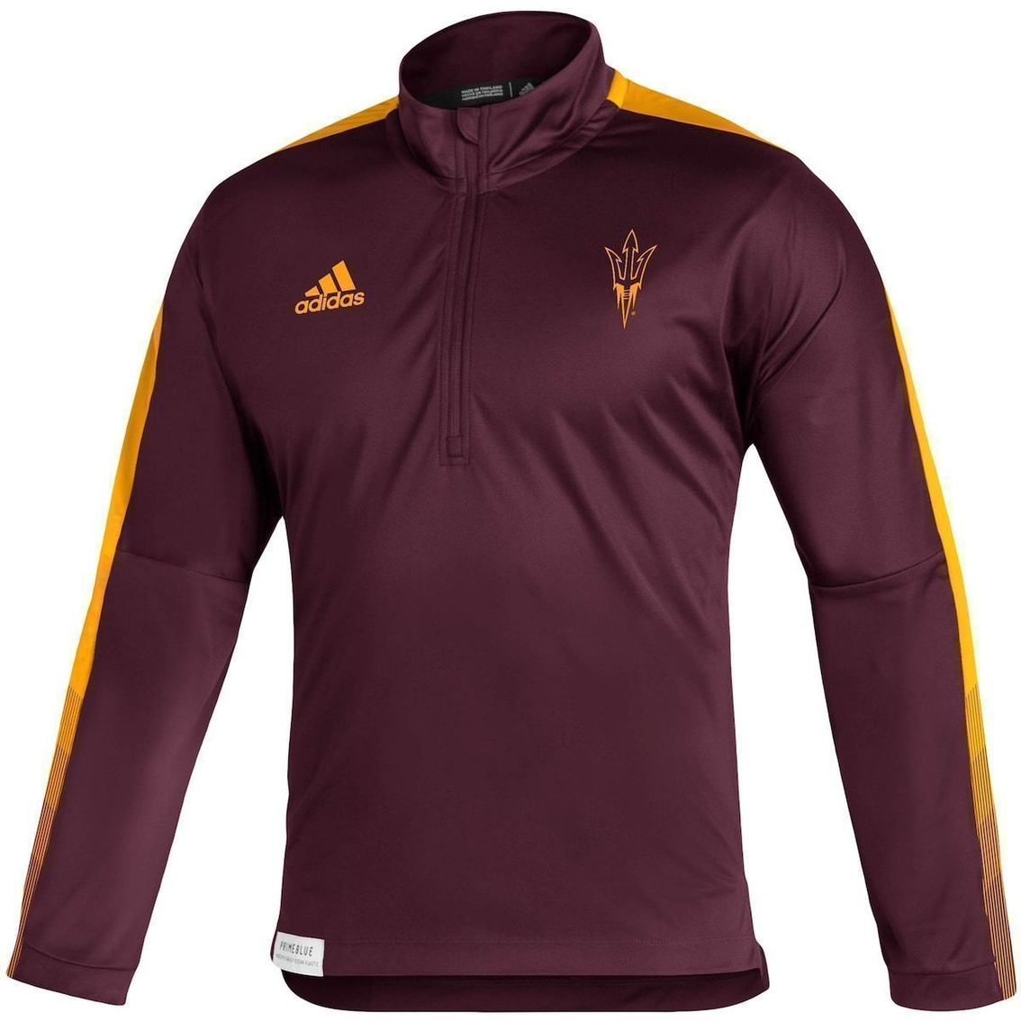 Adidas Men's Maroon Arizona State Sun Devils 2021 Sideline Primeblue Quarter-Zip Jacket 3 Adidas Men's Maroon Arizona State Sun Devils 2021 Sideline Primeblue Quarter-Zip Jacket - Image 3