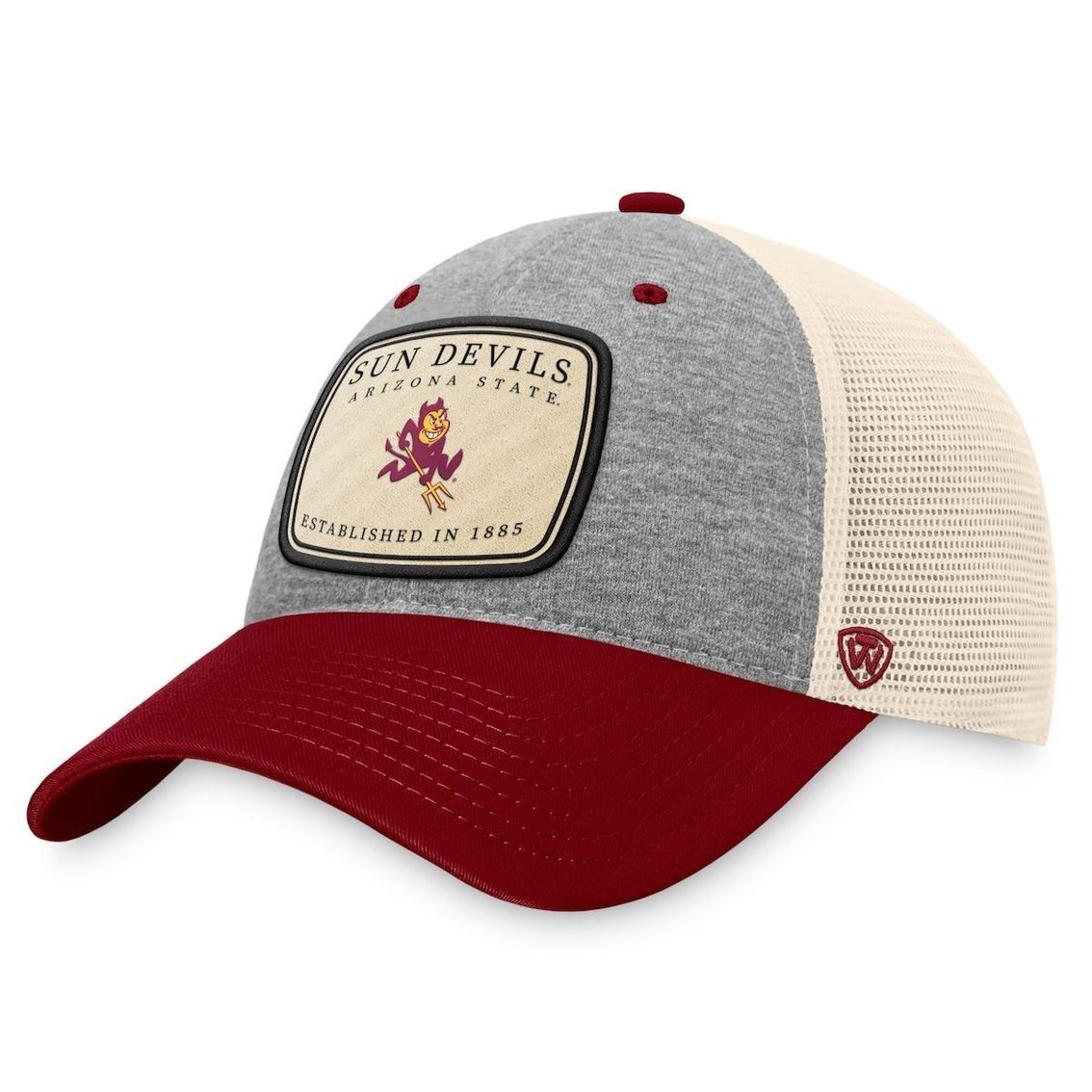 Top Of The World Men's Heathered Gray/Natural Arizona State Sun Devils Chev Trucker Snapback Hat 1 Top Of The World Men's Heathered Gray/Natural Arizona State Sun Devils Chev Trucker Snapback Hat
