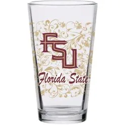 Indigo Falls Florida State Seminoles 16oz. Floral Pint Glass