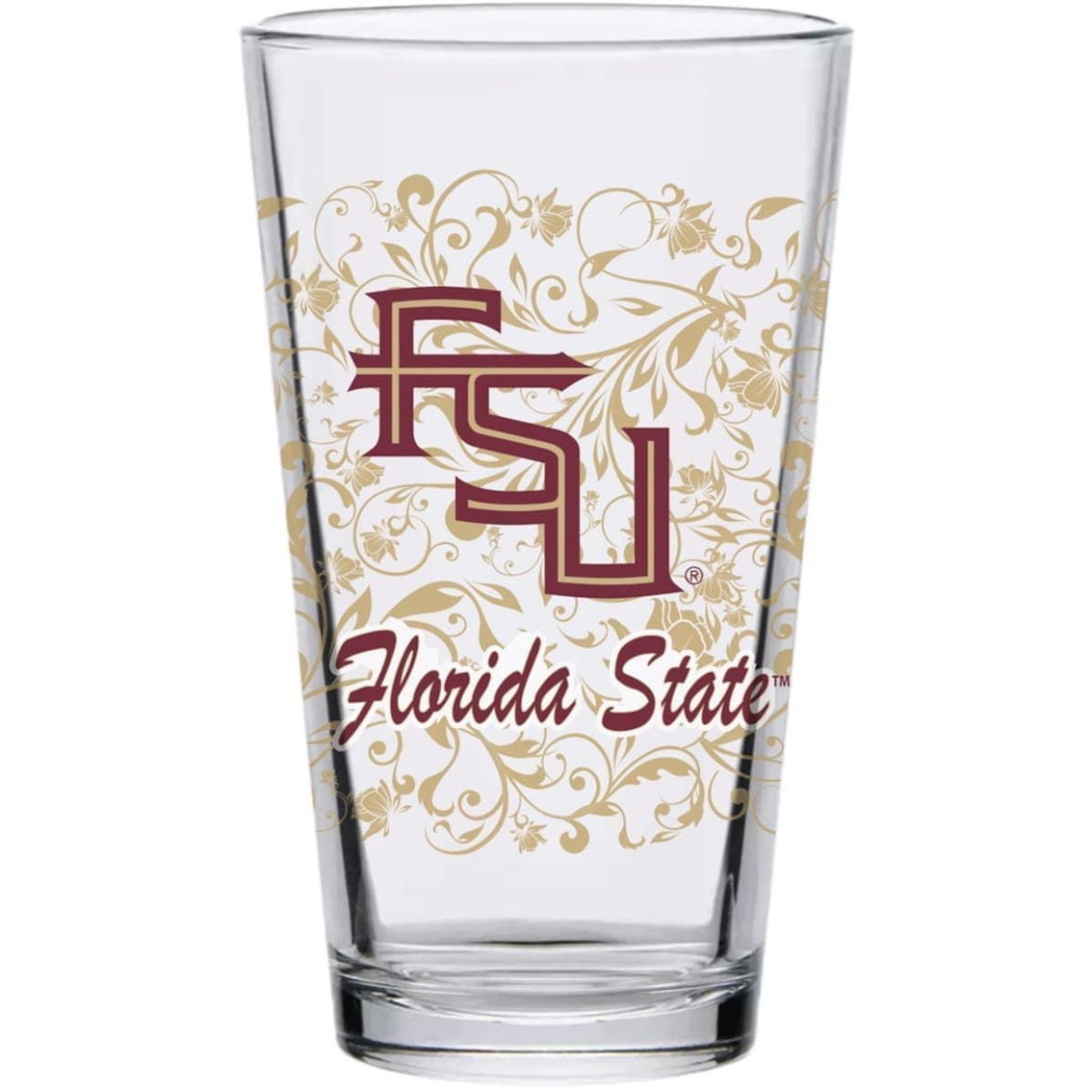 Indigo Falls Florida State Seminoles 16oz. Floral Pint Glass 1 Indigo Falls Florida State Seminoles 16oz. Floral Pint Glass