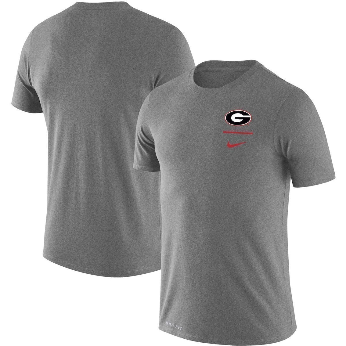 Nike Men's Heathered Gray Georgia Bulldogs Logo Stack Legend Performance T-Shirt 2 Nike Men's Heathered Gray Georgia Bulldogs Logo Stack Legend Performance T-Shirt - Image 2