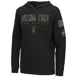 Colosseum Youth Black Arizona State Sun Devils OHT Military Appreciation Tango Long Sleeve Hoodie T-Shirt -Arizona State Sun Devils Shop DSCO1137453106 1007 ALT2