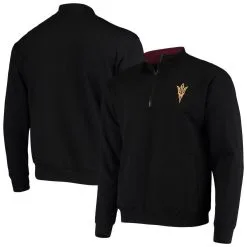 Colosseum Men's Black Arizona State Sun Devils Tortugas Logo Quarter-Zip Jacket