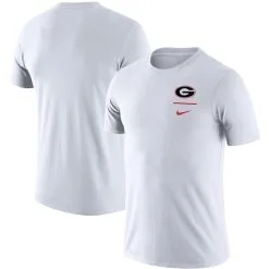 Nike Men's White Georgia Bulldogs Logo Stack Legend Performance T-Shirt