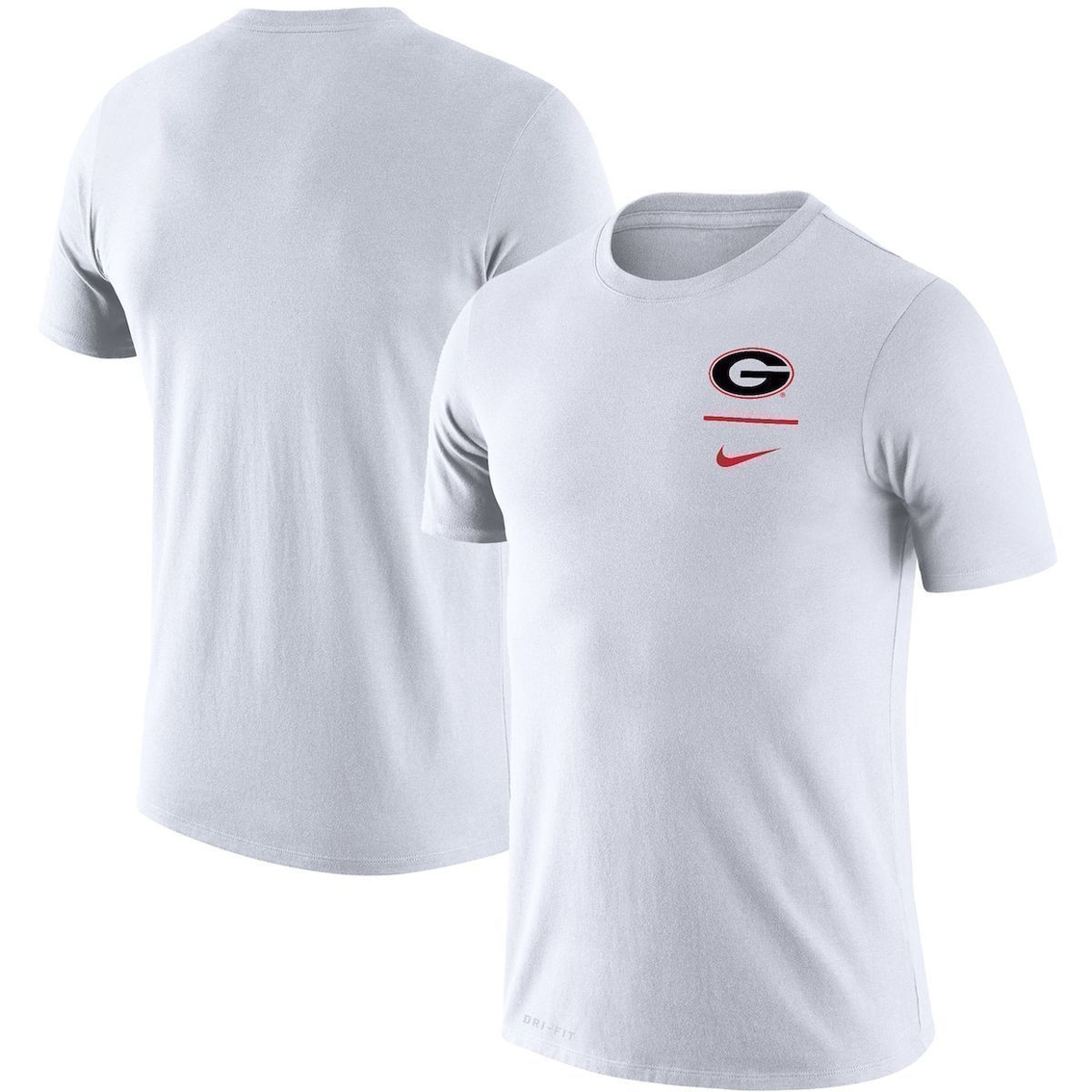 Nike Men's White Georgia Bulldogs Logo Stack Legend Performance T-Shirt 2 Nike Men's White Georgia Bulldogs Logo Stack Legend Performance T-Shirt - Image 2
