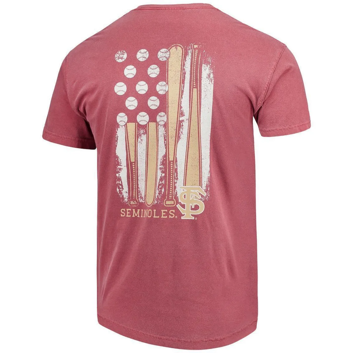 Image One Men's Garnet Florida State Seminoles Baseball Flag Comfort Colors T-Shirt 4 Image One Men's Garnet Florida State Seminoles Baseball Flag Comfort Colors T-Shirt - Image 4