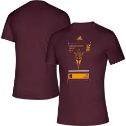 Adidas Men's Maroon Arizona State Sun Devils Hall Pass Creator AEROREADY T-Shirt