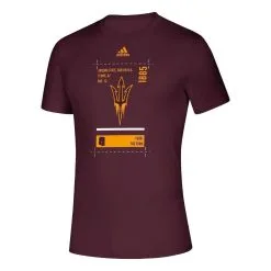 Adidas Men's Maroon Arizona State Sun Devils Hall Pass Creator AEROREADY T-Shirt -Arizona State Sun Devils Shop DSCO1137456063 2882 ALT2