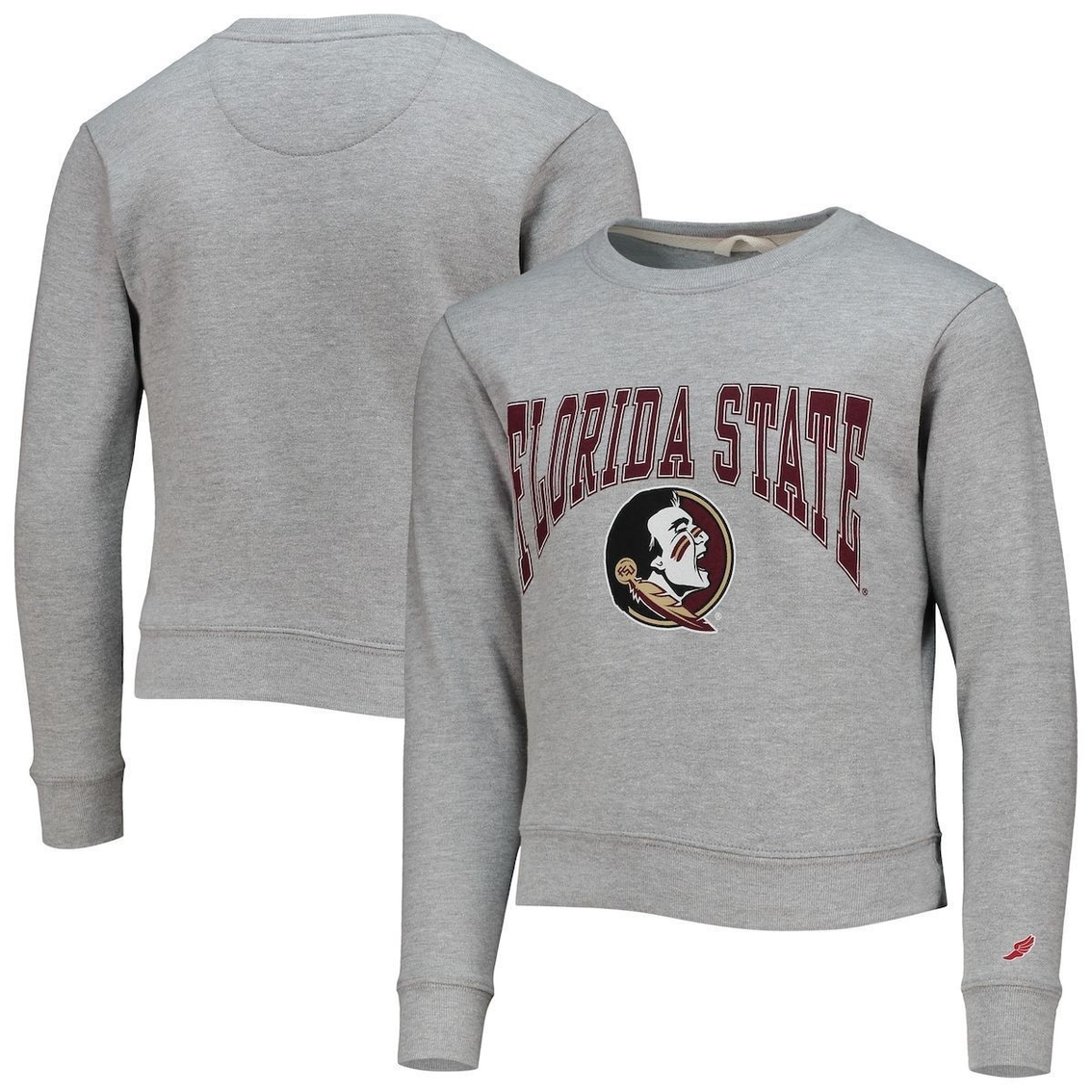 League Collegiate Wear Youth Gray Florida State Seminoles Essential Pullover Sweatshirt 1 League Collegiate Wear Youth Gray Florida State Seminoles Essential Pullover Sweatshirt