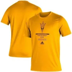 Adidas Men's Gold Arizona State Sun Devils Sideline Locker Tag Creator AEROREADY T-Shirt