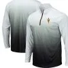 Colosseum Men's Gray Arizona State Sun Devils Magic Team Logo Quarter-Zip Jacket