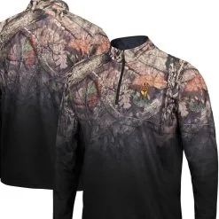Colosseum Men's Black Arizona State Sun Devils Mossy Oak Fleet II Quarter-Zip Jacket