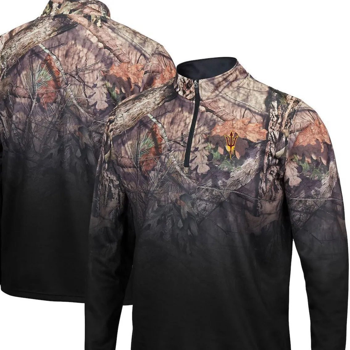 Colosseum Men's Black Arizona State Sun Devils Mossy Oak Fleet II Quarter-Zip Jacket 1 Colosseum Men's Black Arizona State Sun Devils Mossy Oak Fleet II Quarter-Zip Jacket