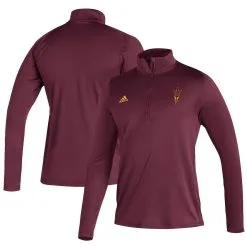 Adidas Men's Maroon Arizona State Sun Devils Freelift Sport Raglan Climalite Quarter-Zip Jacket