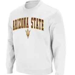 Men's Colosseum White Arizona State Sun Devils Arch & Logo Crew Neck Sweatshirt 6 Men's Colosseum White Arizona State Sun Devils Arch & Logo Crew Neck Sweatshirt -Arizona State Sun Devils Shop DSCO1137578583 3550 ALT2